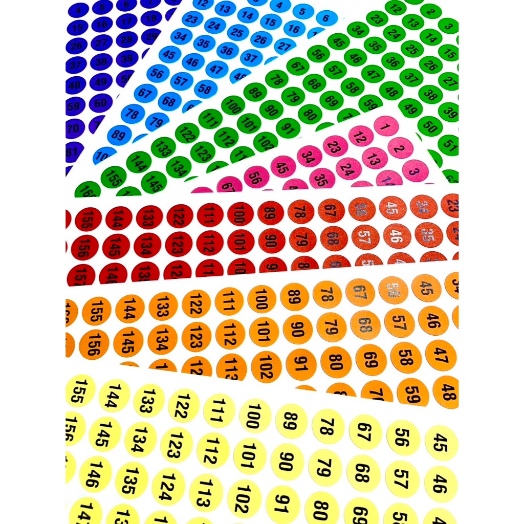 See-D Labels สติ๊กเกอร์กระดาษชนิดสี วงกลม 16 มม  พร้อมรันนิ่ง ตัวเลข 1-176 มีสีให้เลือก ใช้งาน 7 สี