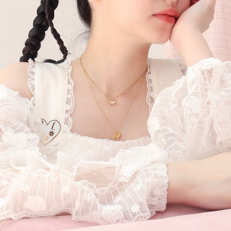 RINDA - Tied bow necklace 🎀 (gold/silver) - รูปที่ 5