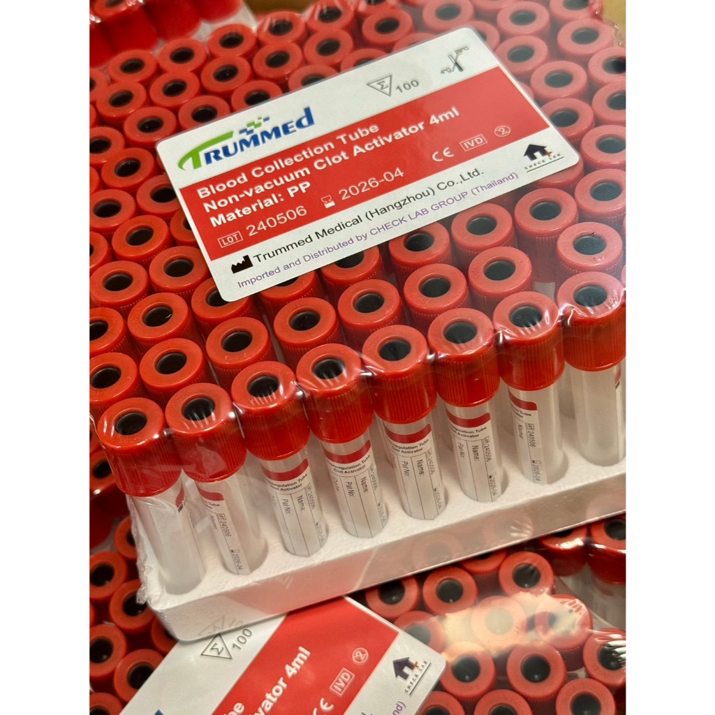 Blood Collection tube Clot Activator Non Vacuum Tube Rubber Red