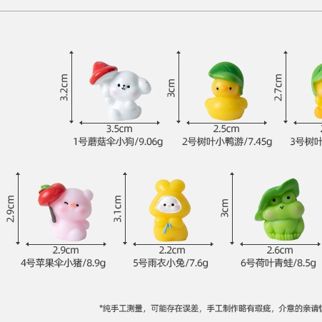 ผองเพื่อนกับฤดูฝน (ราคา/1ชิ้น)  ตุ๊กตาแต่งสวน จัดสวนถาด ไม้ดัด โมเดล ตกแต่งบ้าน ของสะสม พร็อพถ่ายรูป - รูปที่ 4