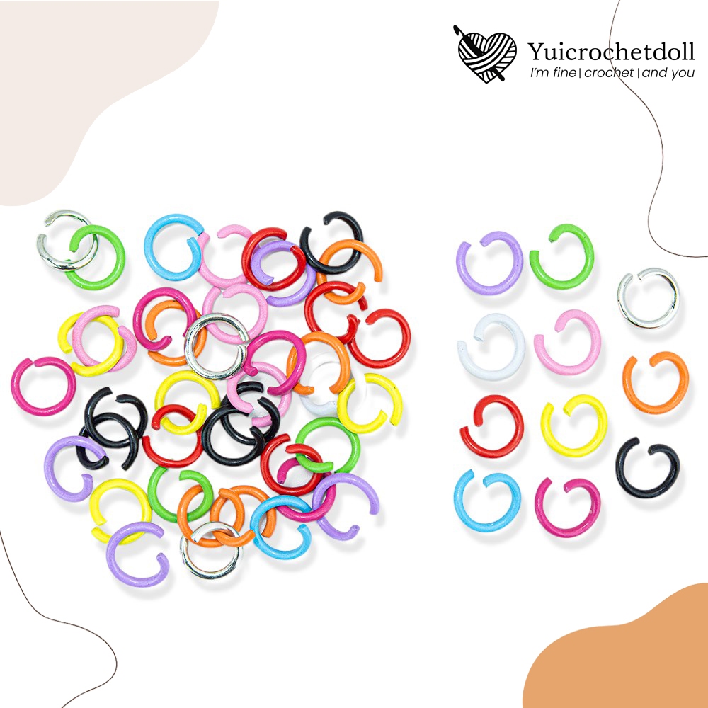 ห่วงกลม 8 มิล แพค 25 ชิ้น เลือกสีได้ ห่วงเชื่อม สําหรับทำพวงกุญแจ หรือเชื่อมต่อเครื่องประดับ DIY Craft ᵔᴥᵔ