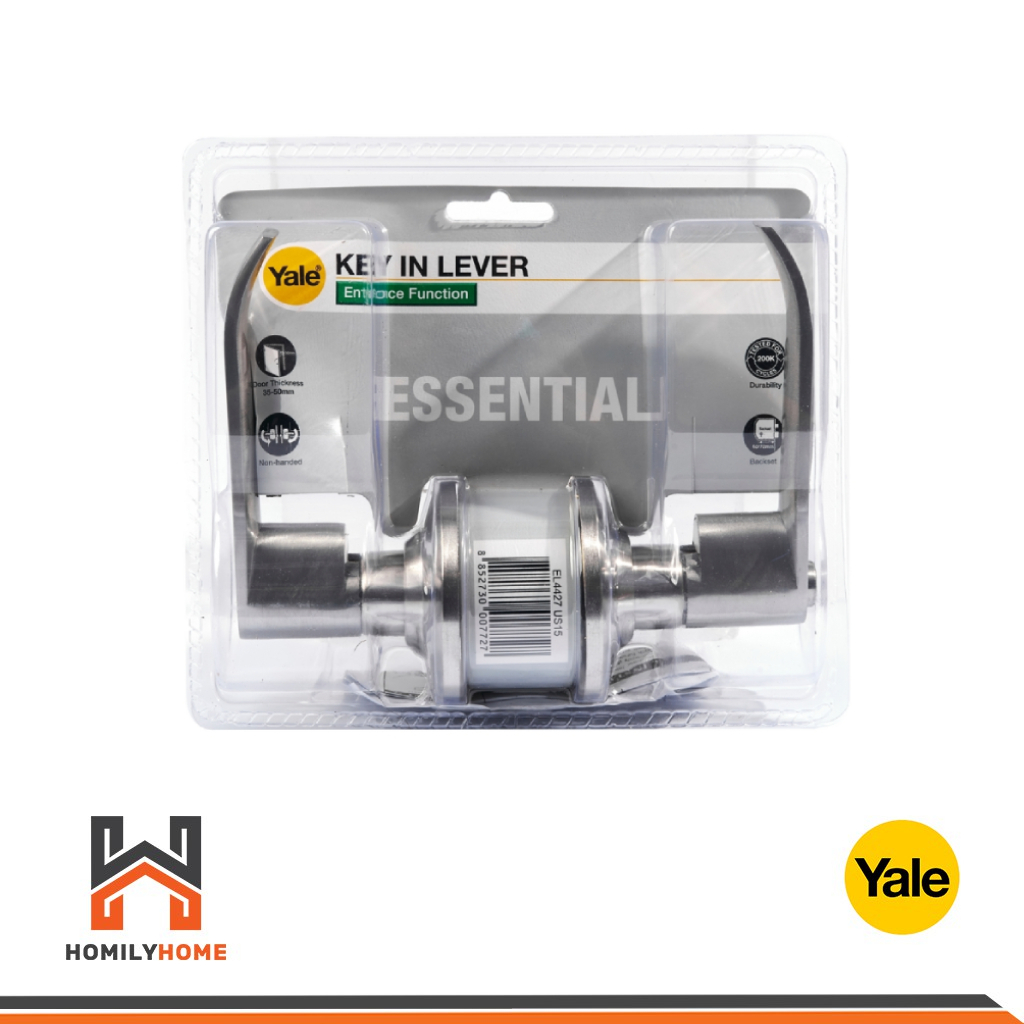 Yale มือจับก้านโยก ห้องทั่วไป รุ่น Essential EL4427US15 สีนิกเกิลด้าน ลูกบิดก้านโยก
