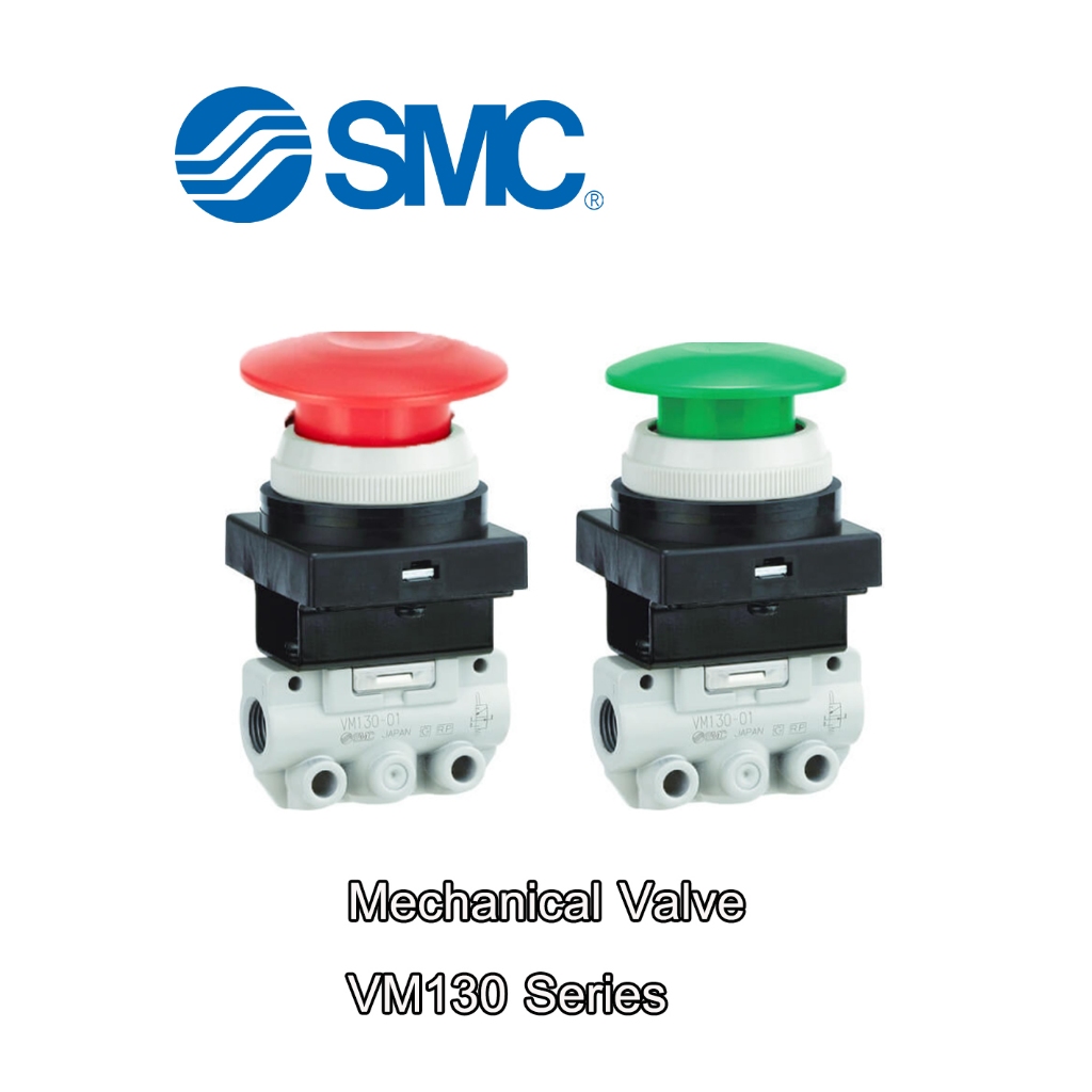 MECHANICAL VALVE SMC ปุ่มกดวาล์วนิวเมติกส์ VM130-01-30GA ,VM130-01-30RA PT1/8