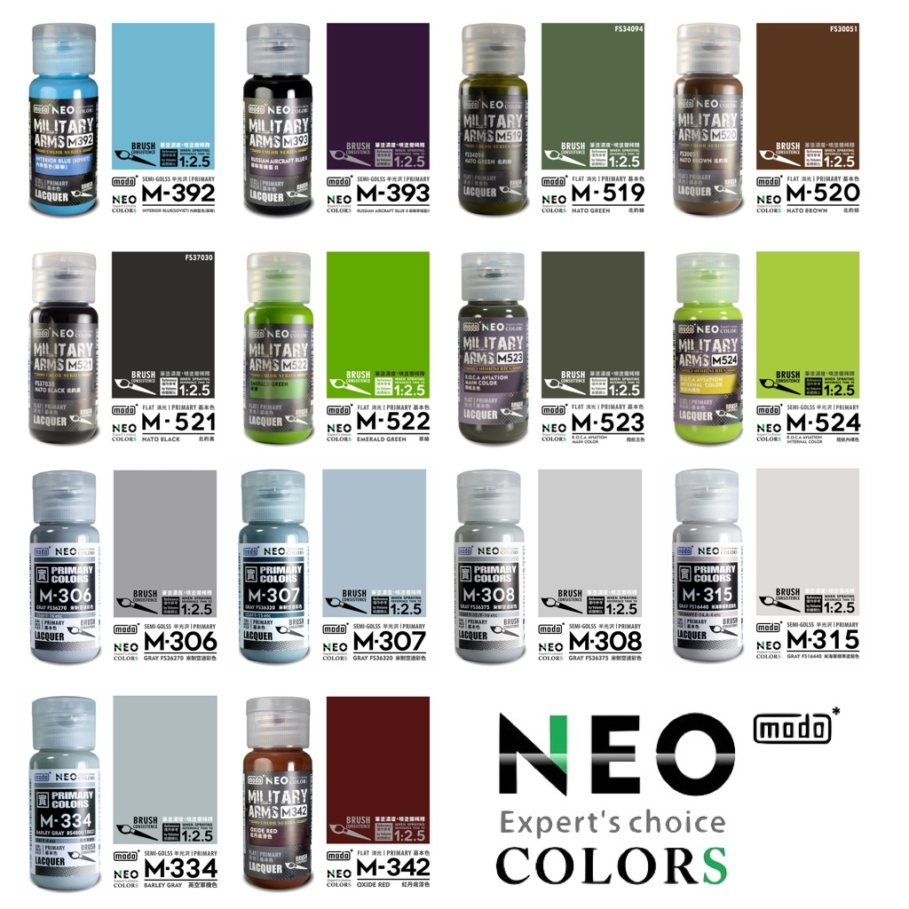 MODO MILITARY COLOR กลุ่มสีทหาร อากาศยาน สงคราม เครื่องบิน เรือรบ รถถัง ต้องผสม 1:2.5