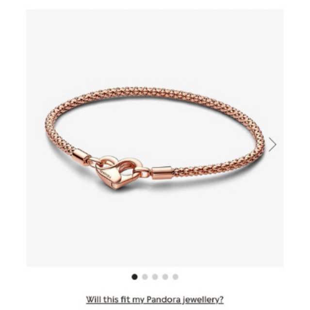 Pandora Moments Studded Chain Bracelet แท้💯 กำไลแพนดอร่า สีโรสโกล