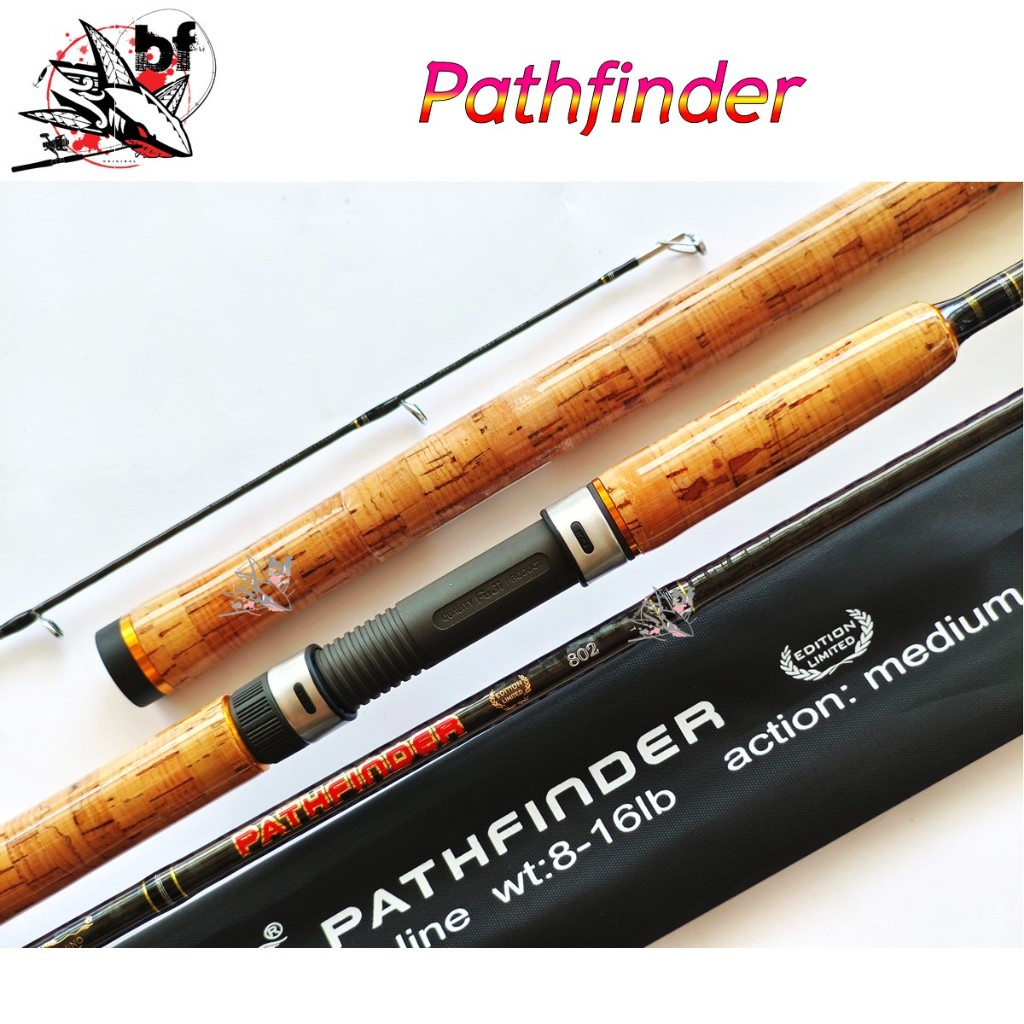 คันเบ็ด ASHINO Pathfinder คันกราไฟท์ เวท8-16 Cross Xด้ามก๊อกพันลายทั้งคัน คันสปิว อาชิโน่ 2ท่อนต่อกลาง