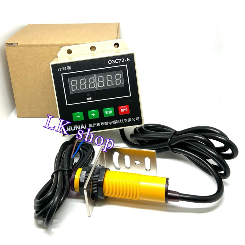 เครื่องนับจำนวน เคาน์เตอร์ Digital Electronic Display Punch Counter Manual Addition And Subtraction Pause CGC72-6