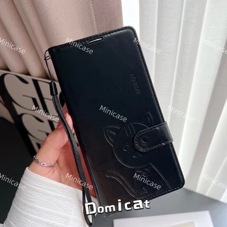 เคส ล็อคได้ สำหรับ vivo y31 y21D Y28 y39 y29 y29S y04 Y04S Y19 y200 y19S ฝาพับหนัง เสียบบัตร แถมสาย Domicat