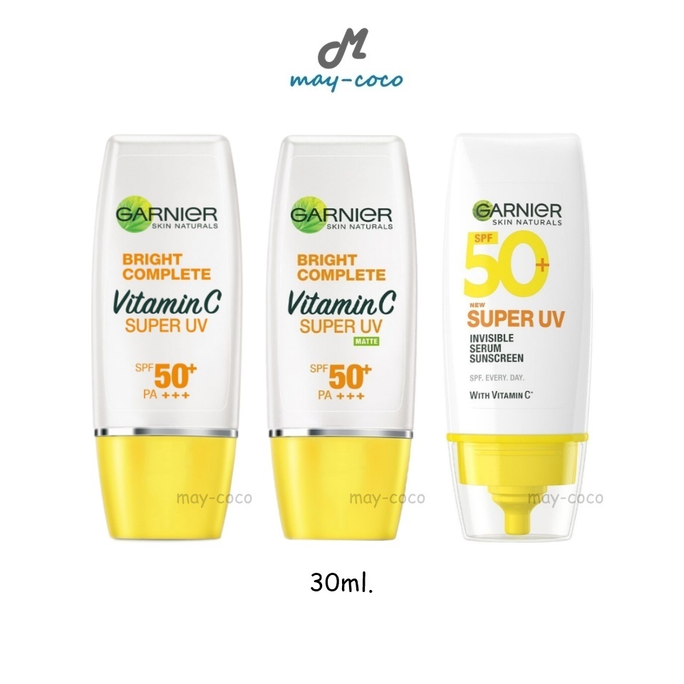 ถูก/แท้/มีไลฟ์ (30ml.) กันแดด Garnier Skin Naturals SPF50+ PA++++ การ์นิเย่ ครีมกันแดด กันแดดทาหน้า เซรั่มกันแดด