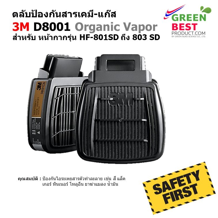 ตลับกรองป้องกันสารเคมี-แก๊ส 3M D8001 Organic Vapor