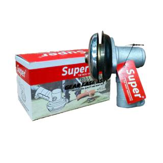 หัวเกียร์ตัดหญ้า ตรา SUPER สีเงิน ขนาด 28มิล 9ฟัน มี 45,90 องศา หัวเครื่องตัดหญ้า หัวเกียร์เครื่องตัดหญ้า