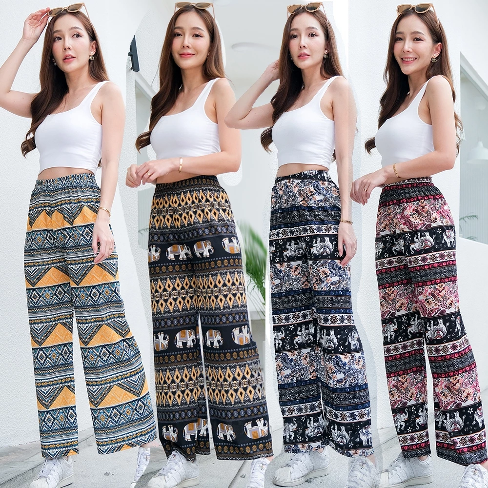 กางเกงขายาวผู้หญิงแฟชั่น กางเกงลายช้าง กางเกงสาวอวบ มีลายให้เลือก Pant /Harem Pant/Yoga pant/Elephant pants