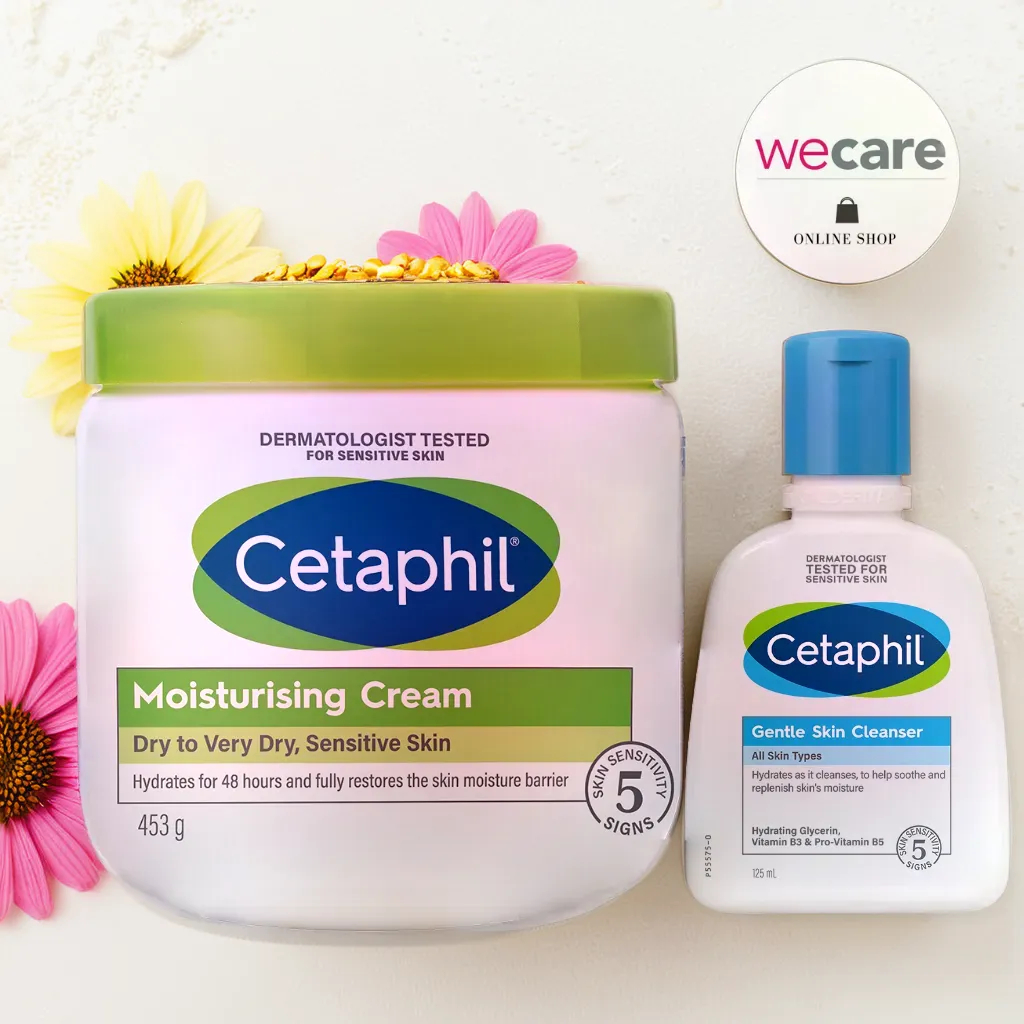 (ฟรี 125มล) Cetaphil moisturizing cream 453 กรัม เซตาฟิล มอยส์เจอไรซิ่ง
