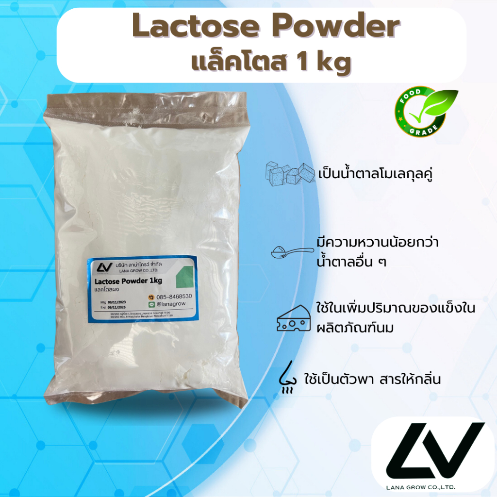 Lactose (milk sugar )แลคโตส 1kg