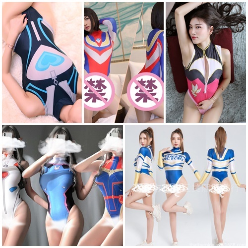 มีหลายลาย พร้อมส่งจากไทย! ชุดคอสเพสย์บอดี้สูทอนิเมะ งานพรีเมี่ยม บอดี้สูทลายการ์ตูน คอเต่า สำหรับสาว S-M