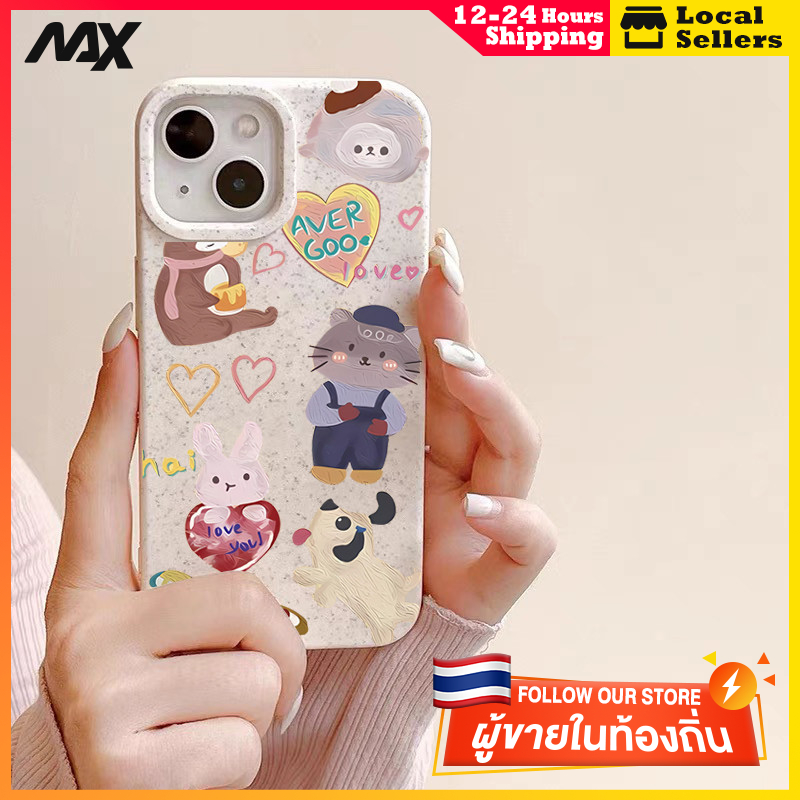 เคสไอโฟน11 เคสโทรศัพท์มือถือแบบนิ่ม กันกระแทก ครอบครัวสัตว์ for IPhone 13 15 7Plus 14 12 11 Pro MAX 8 6 7 6S Plus X XR