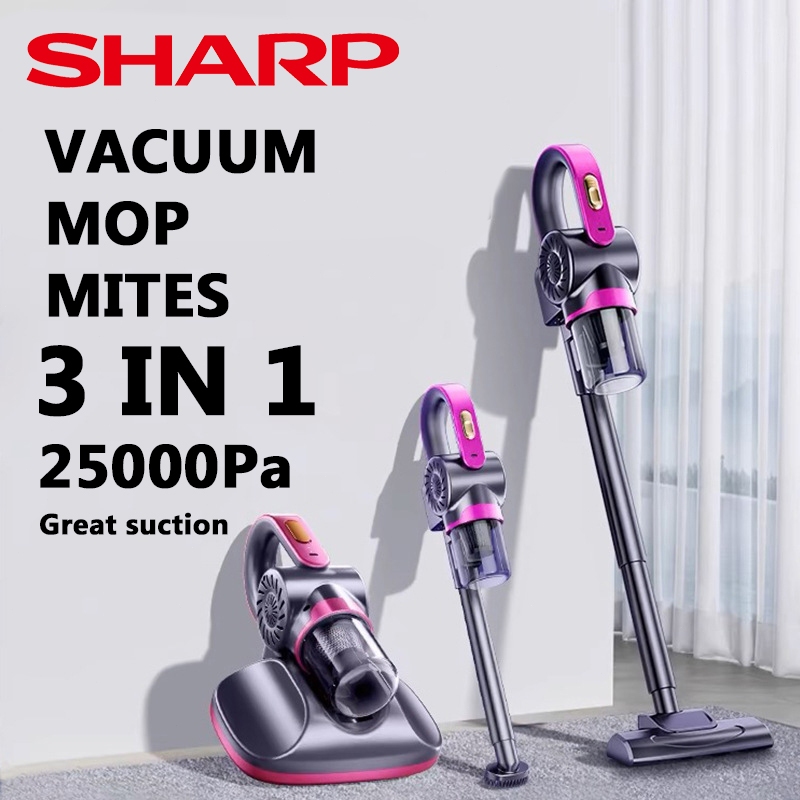 SHARP เครื่องดูดฝุ่น 3 in 1 แรงดูดสูง เครื่องดูดฝุ่นในบ้าน หัวแปรงหลายแบบ ดูดไรฝุ่น ปรับความยาวได้ ใช้ได้ทั้งในรถและที่บ