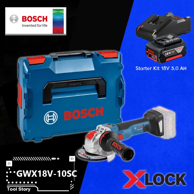 Bosch GWX 18V-10 SC เครื่องเจียร ไร้สาย 18V - หินเจียร ไร้สาย ( เครื่องเปล่า) GWX18V-10SC