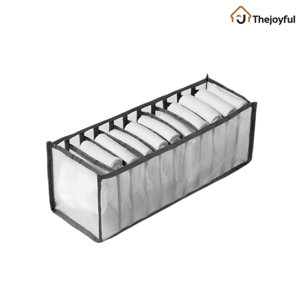 กล่องเก็บชุดชั้นใน underwear storage box ที่เก็บชุดชั้นใน มีช่องแบ่งชิ้น Thejoyful