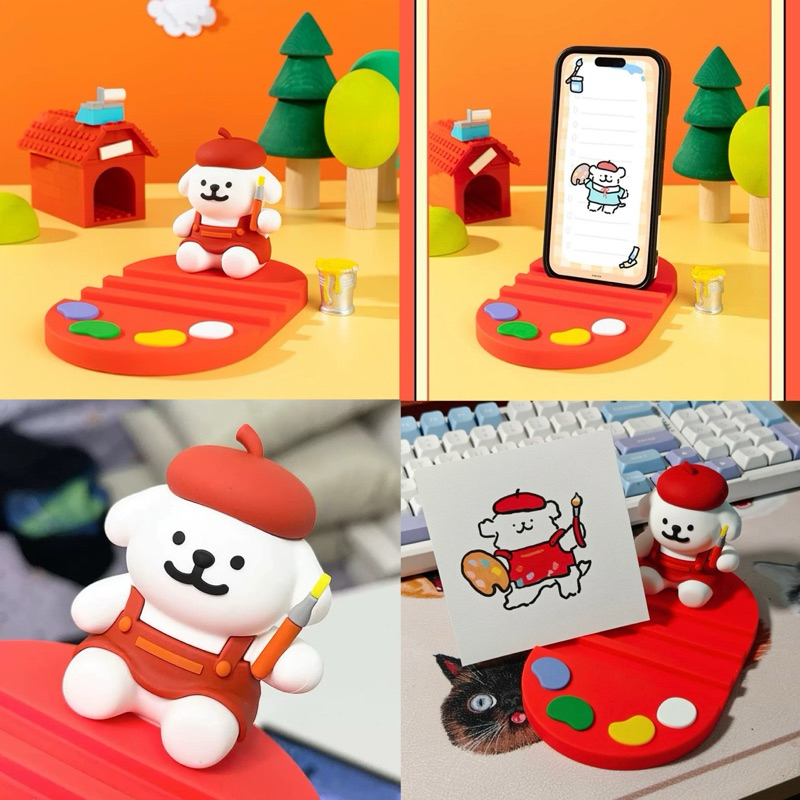 Maltese Painter Phone Holder ของแท้ 100% ที่วางมือถือ ที่ตั้งมือถือ น้องหมา มอลทีส น่ารักมาก ของขวัญ 30003