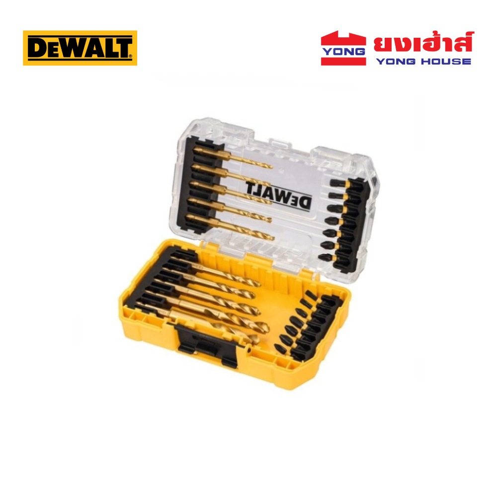DEWALT ชุดดอกไขควง ดอกสว่าน ชุด 24 ชิ้น รุ่น DT70748T ก้านหกเหลี่ยม TITANIUM