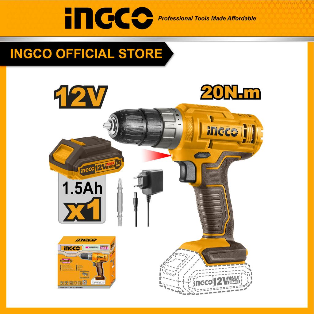 INGCO l สว่านไร้สายแบตเตอรี่ 12V (CDLI1218)