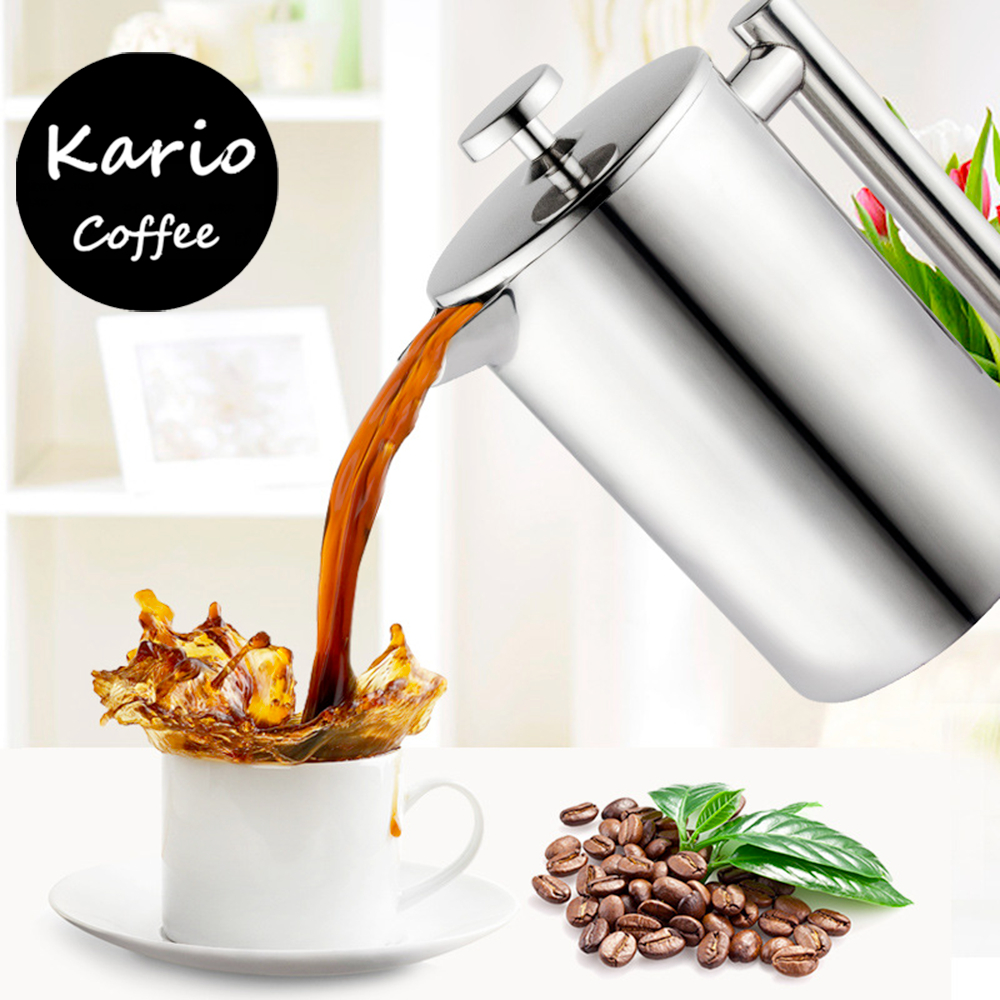 การจัดส่งในพื้นที่｜ เครื่องชงกาแฟแบบกด 350ml/800ml กาชงกาแฟ เหยือกชงกาแฟสแตนเลสไร้สนิม French Press