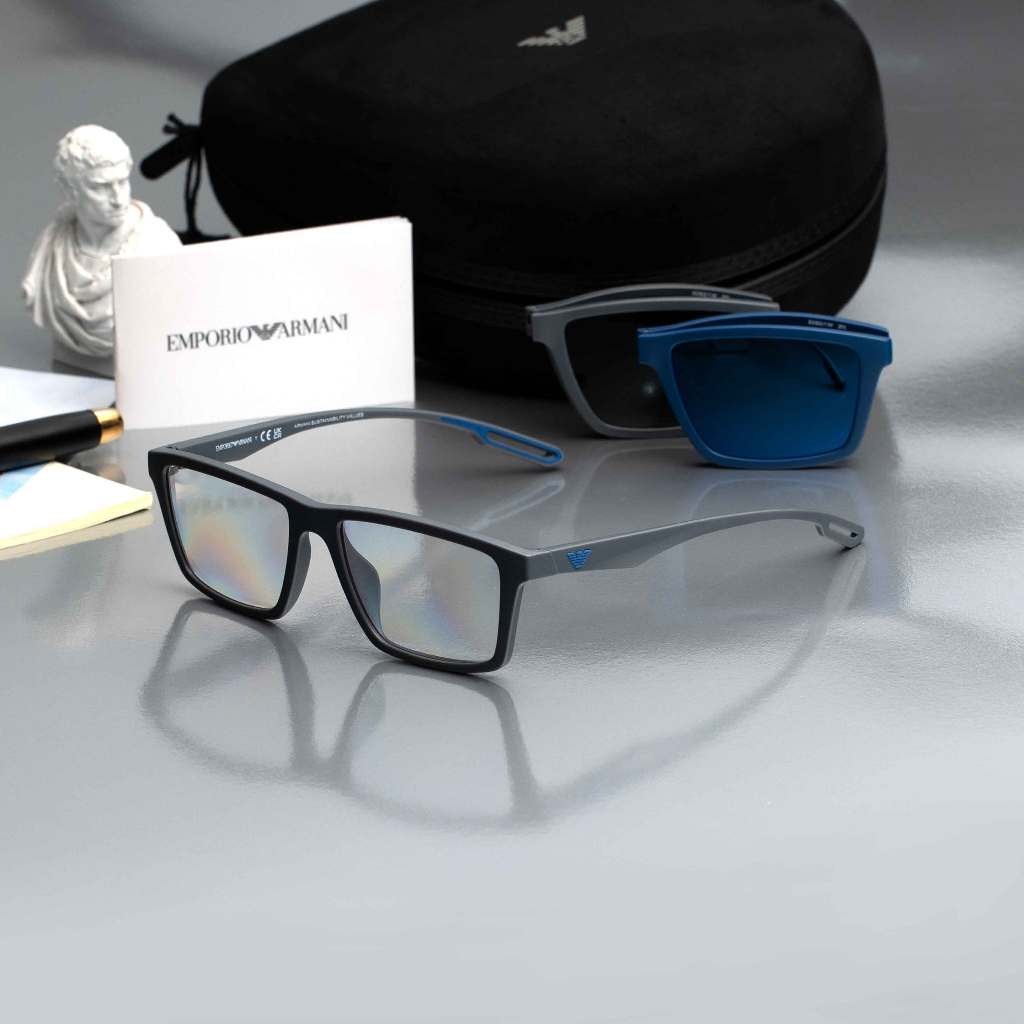กรอบแว่น EMPORIO ARMANI รุ่น EA4189U 50601W SIZE 55 MM. (MATTE GREY) + CLIP ON