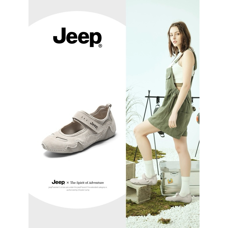สีทราย 39 พร้อมส่ง / พรี JEEP THE SPIRIT OF ADVENTURE ทรง Mary Jane ของแท้ 100%