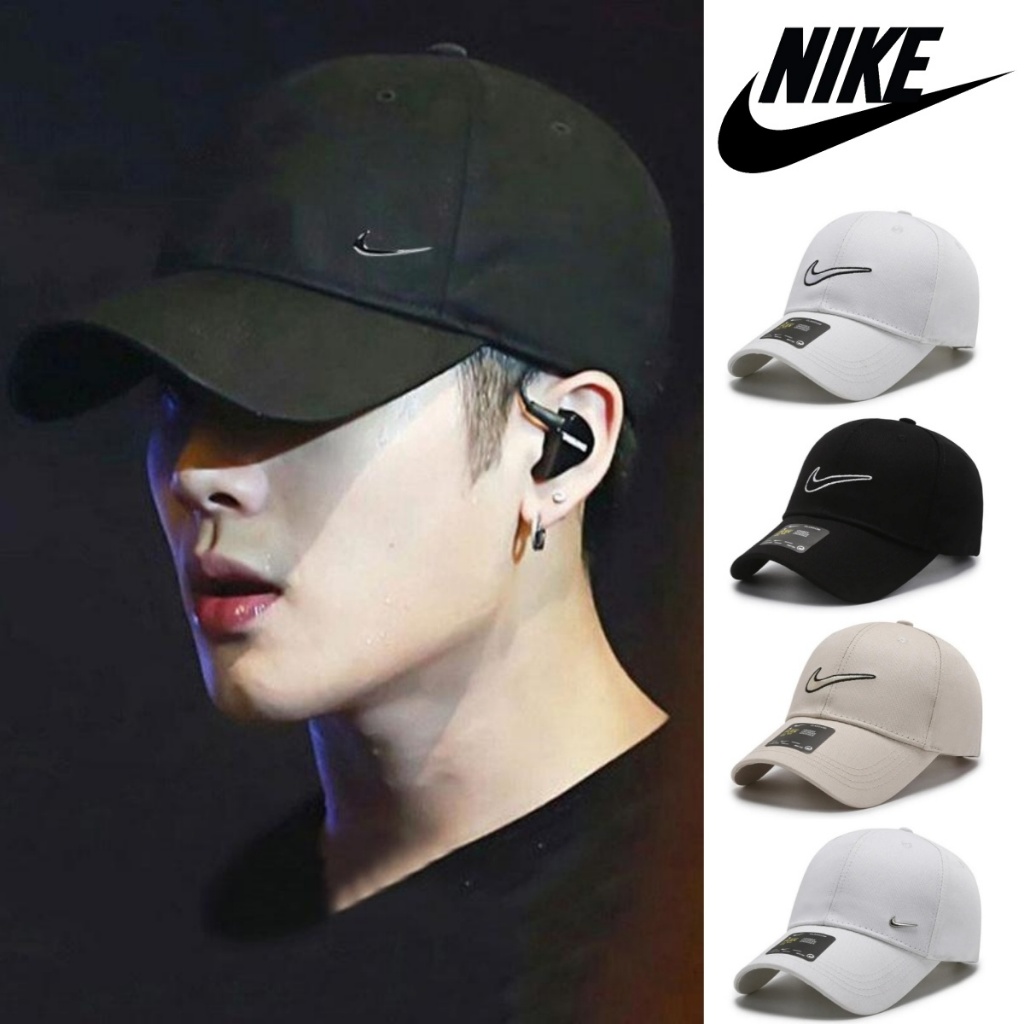 พร้อมส่ง Nikeหมวก มาพร้อมป้ายและกระเป๋า สีพื้น มินิมอล หมวกแฟชั่น เหมาะสำหรับการเดินทาง หมวกเบสบอลสำหรับผู้ชายและผู้หญิง
