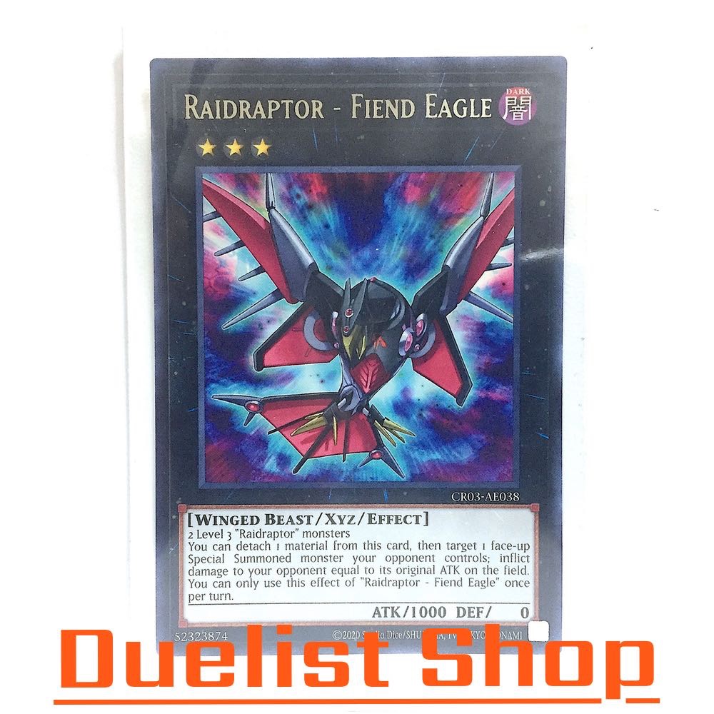 Raidraptor - Fiend Eagle (R) Monster Dark Rank3 [Winged Beast/Xyz/Effect] ชุด CR03-AE038 การ์ดยูกิโอ