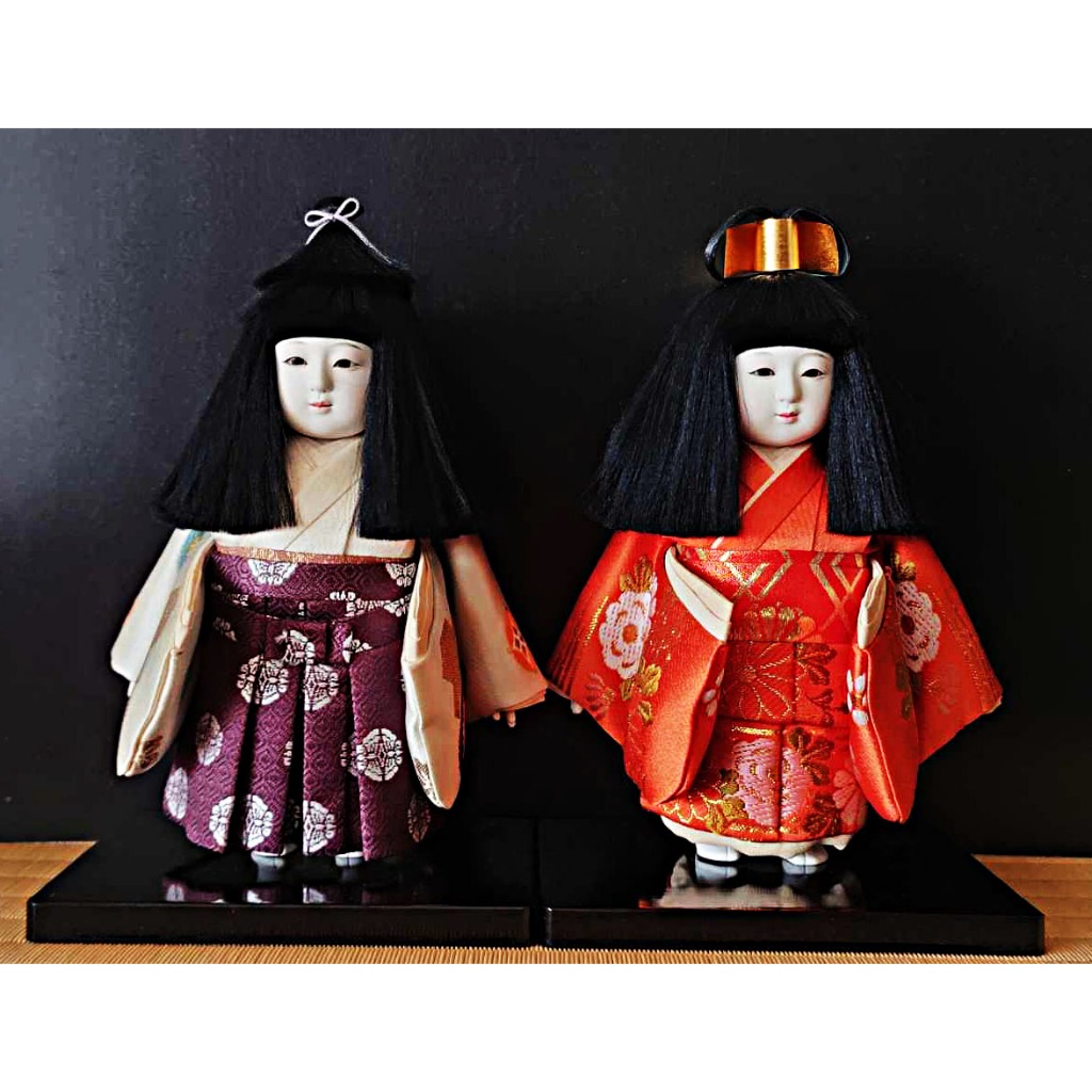 ตุ๊กตากิโมโนคู่ชายหญิง Kimono Doll ตุ๊กตาแฮนด์เมด งานญี่ปุ่นแท้มือสอง