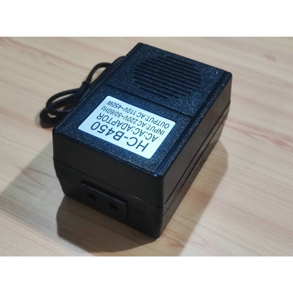 หม้อแปลงไฟบ้าน(ไทย) 220V -> 110V ขนาดกำลัง 100W และ 450W สำหรับเครื่องใช้ไฟฟ้า (ญี่ปุ่น อเมริกา ไต้หวัน แคนนาดา อื่นๆ)