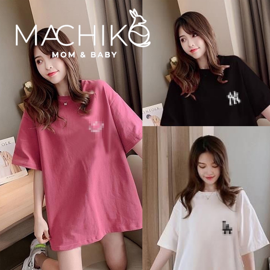 (MACHIKO) #เสื้อLA เสื้อยืด โอเวอร์ไซส์ คอกลม ใส่สบาย ฝ้าย คอกลม
