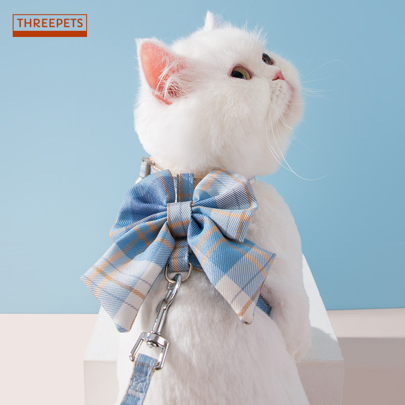 THREEPETS สุนัขเชือกลาก JK รูปตัว I แมวออกเชือกลากเสื้อกั๊กเชือกเดินสุนัขขนาดเล็กและขนาดกลาง สายจูงแมว
