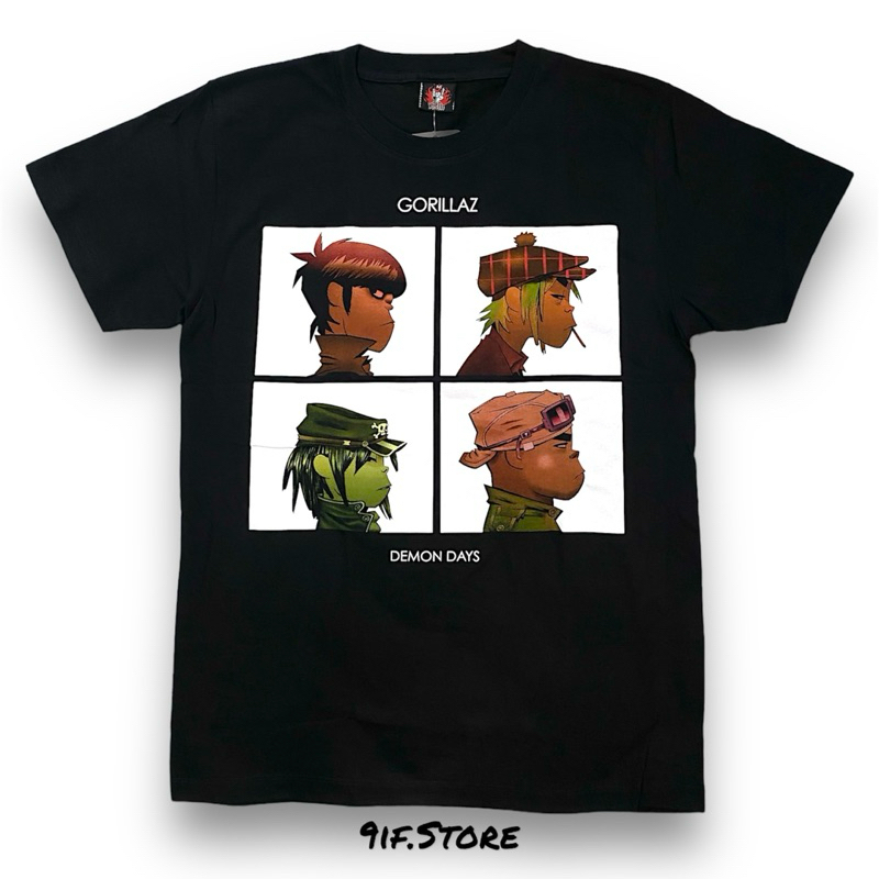 เสื้อยืดวง Gorillaz (ป้ายRock Yeah) ผ้าคอตตอน100 ลายกอริลลาส 4 หน้า