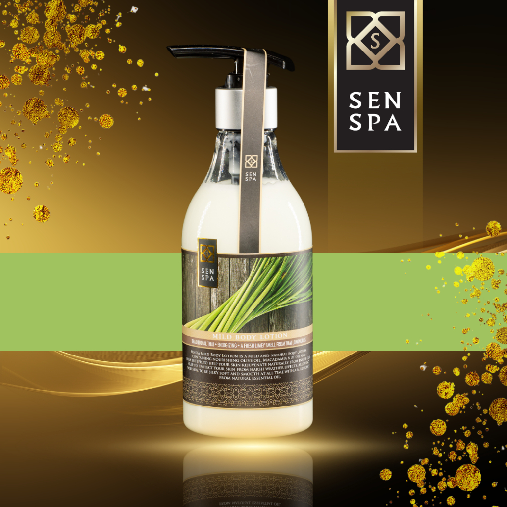 โลชั่นสปาบำรุงผิวกาย กลิ่นตะไคร้ ตำรับไทยดั้งเดิม SenSpa : Aroma mild body lotion – Traditional Thai Lemongrass เซนสปา