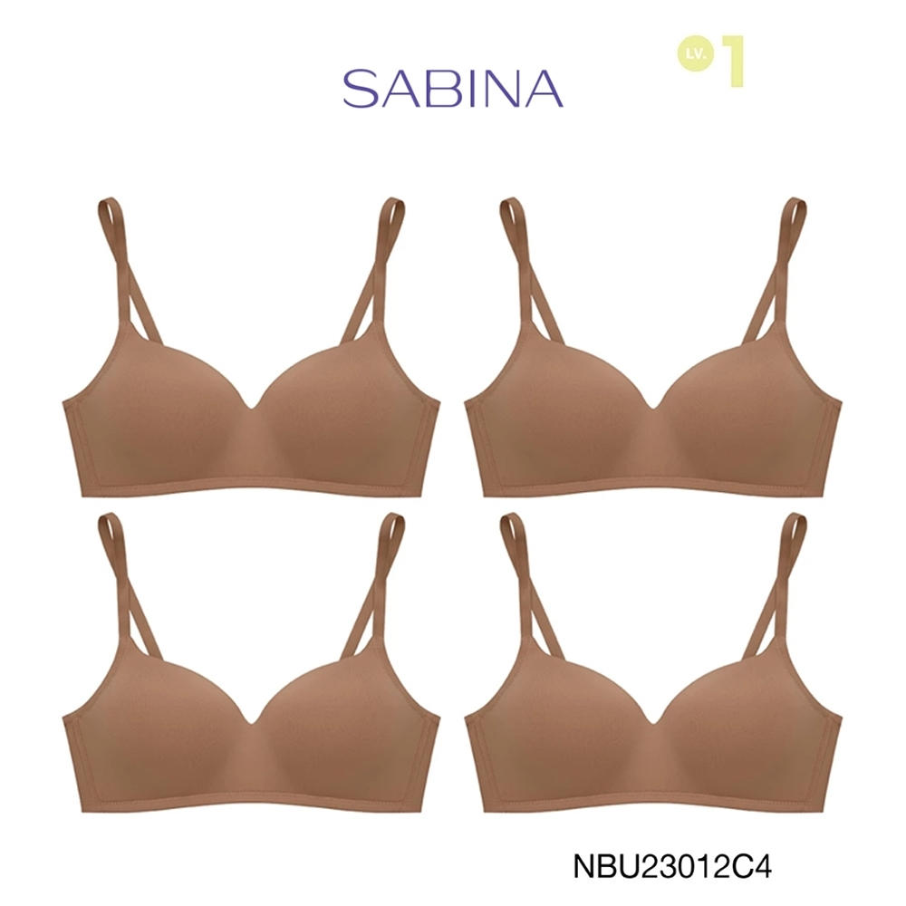 Sabina เสื้อชั้นใน (Set 4 ชิ้น) รุ่น Pretty Perfect Level 1 เสื้อชั้นใน ไร้โครง รหัส NBU23012C4 - สี