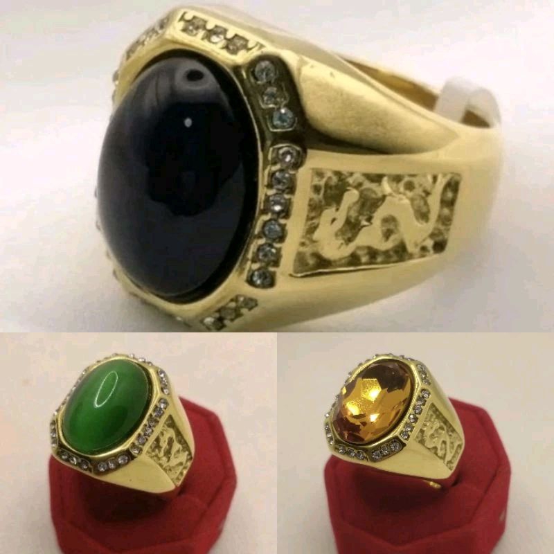 แหวนพลอยสแตนเลสแท้ 100%(ตี 18k ทุกวง)