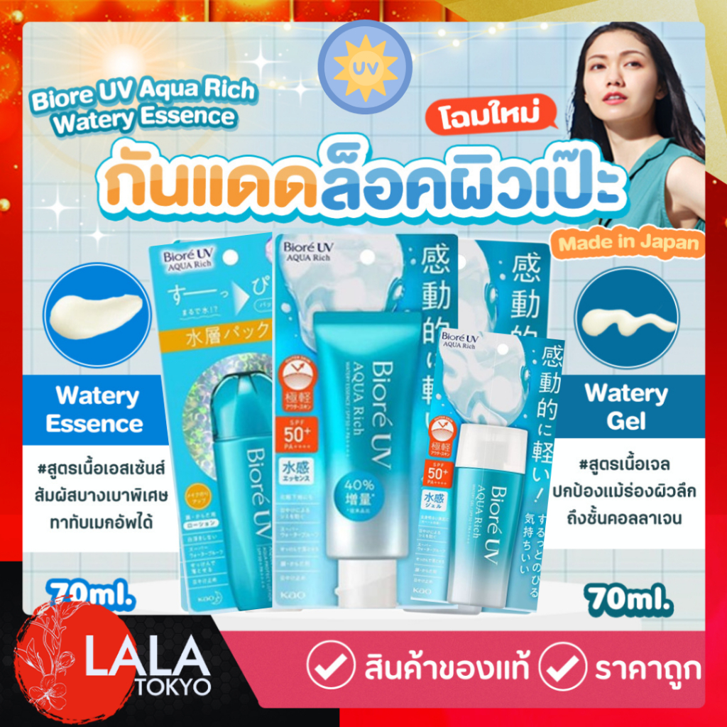 BIORE UV AQUA RICH AQUA PROTECT LOTION SPF50+ PA++++ 70 ml. กันแดดน้ำตบ By LALA TOYKO