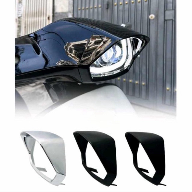 กรอบไฟหน้า Vespa Sprint 2014 - 2026 ด้านบนเรียบ ไม่มีขีด รอยต่อ - โครเมียม / ดำเงา / ดำด้าน นิว เวสป้า
