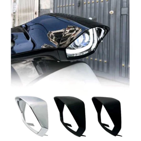 กรอบไฟหน้า Vespa Sprint 2014 - 2026 ด้านบนเรียบ ไม่มีขีด รอยต่อ - โครเมียม / ดำเงา / ดำด้าน นิว เวสป้า