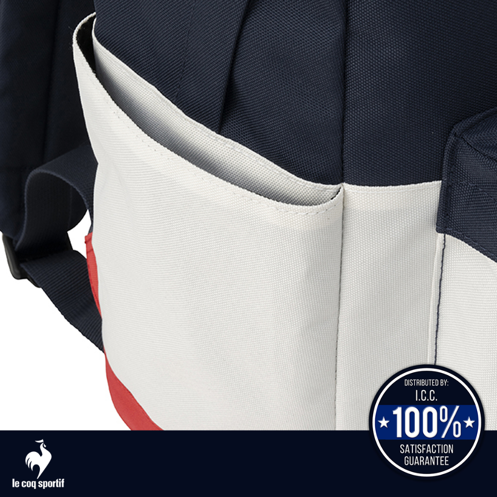 le coq sportif กระเป๋าเป้ สีกรม-ขาว-แดง (Backpack, กระเป๋าเป้, กระเป๋าสะพาย, bag, lecoq, เลอค็อก)