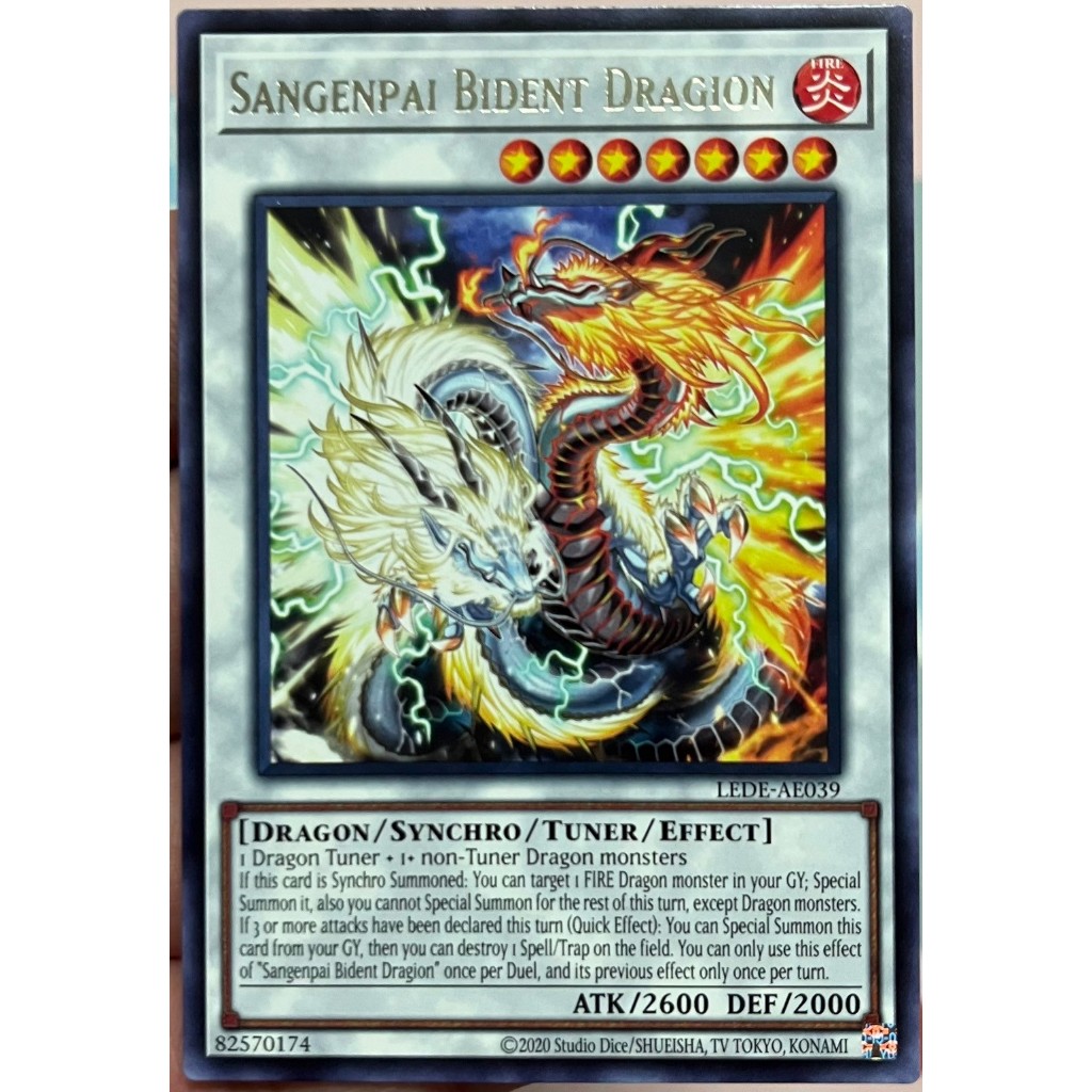 Yugioh Asia-Eng [LEDE-AE039] Sangenpai Bident Dragion (Rare) การ์ดยูกิแท้ถูกลิขสิทธิ์