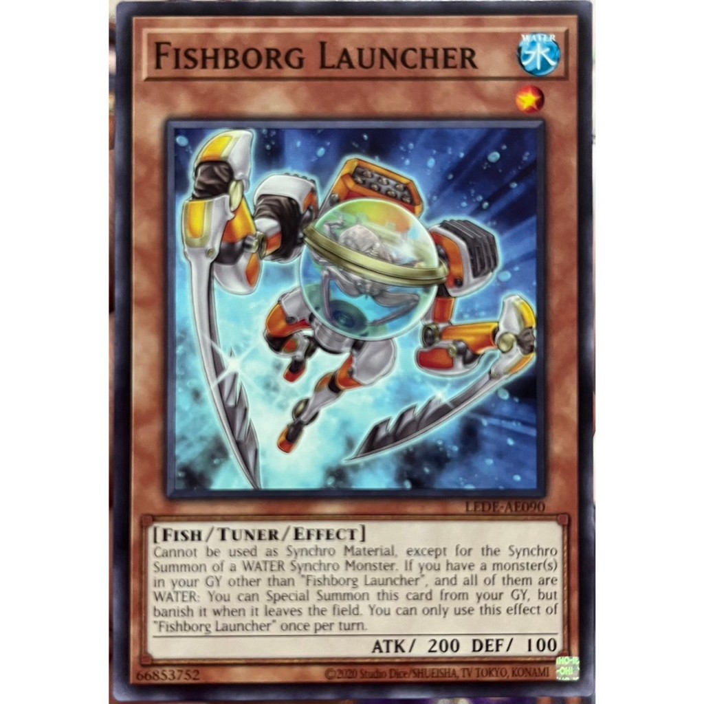 Yugioh Asia-Eng [LEDE-AE090] Fishborg Launcher (Common) การ์ดยูกิแท้ถูกลิขสิทธิ์