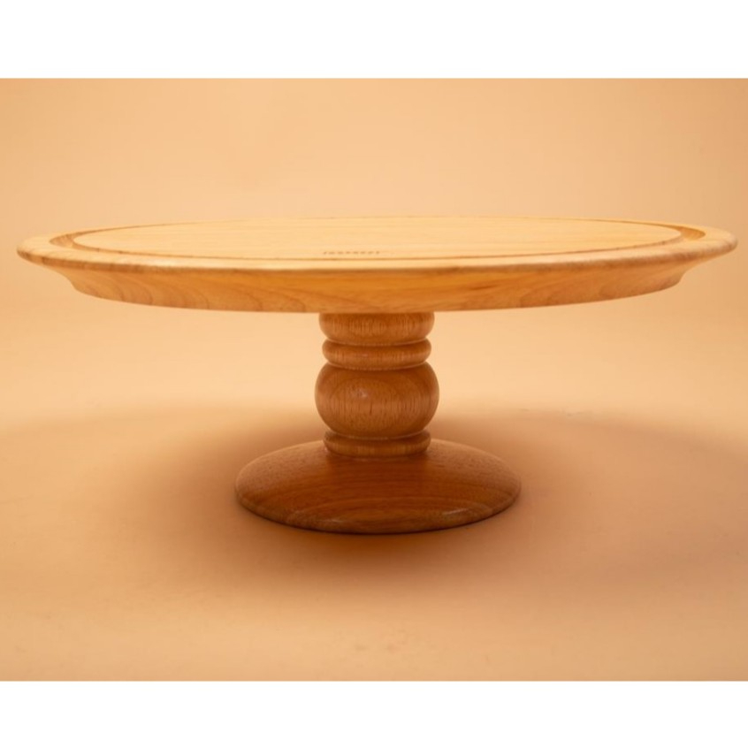 BILLI DESIGN [CAKE STAND] เเท่นไม้ยางพาราเสิร์ฟเค้ก รุ่นขาหยัก