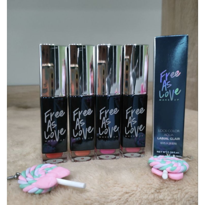 ลิปสติกจุ่มติ้นเจล free as love make upสีลิปสวยบำรุ่งริมฝีปาก❤️มีให้เลือก4เฉด❤️พร้อมส่งค่ะ