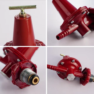 Lucky Flame หัวปรับแก๊สแรงดันสูง รุ่น L-321 พร้อมสายแก๊สอย่างหนา ตัวรัดสาย 2 ตัว เลือกได้