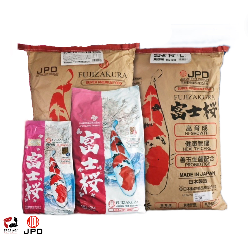 JPD FUJIZAKURA อาหารปลาคาร์พลดเครียด สร้างภูมิคุ้มกัน เพิ่มเมือก เม็ดจม,ลอย M,L (5 kg, 15 kg, 20 kg)