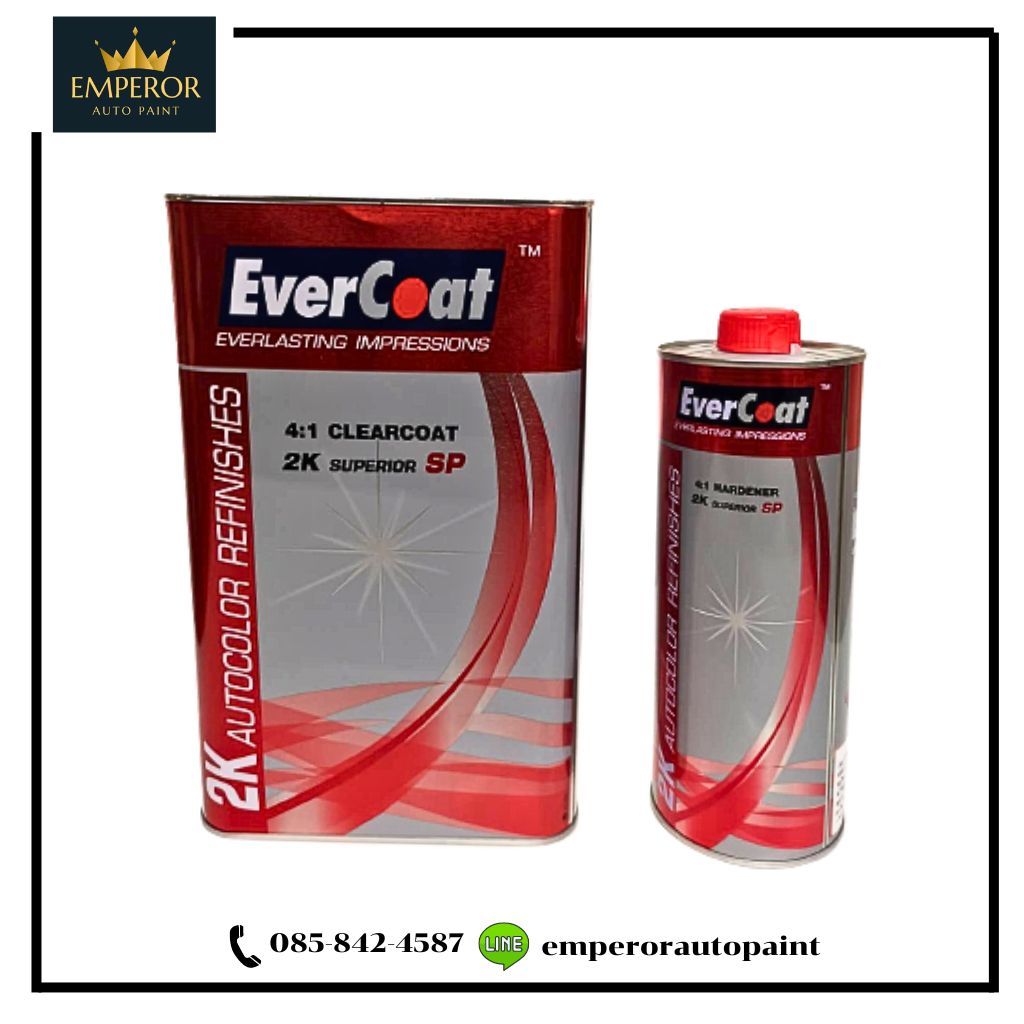 แลคเกอร์ 2K EVERCOAT 4:1 (เนื้อ 3.5 ลิตร + ฮาร์ด1 ลิตร) ชุดใหญ่